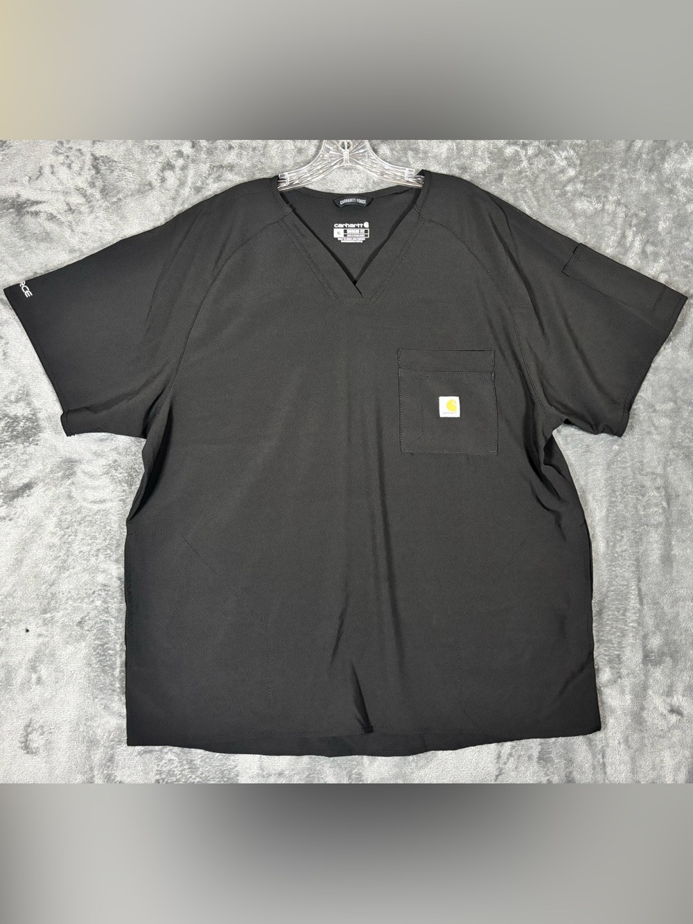 Carhartt Force Liberty Mens Modern Flex Fit V Neck Scrub Top Black Size XL